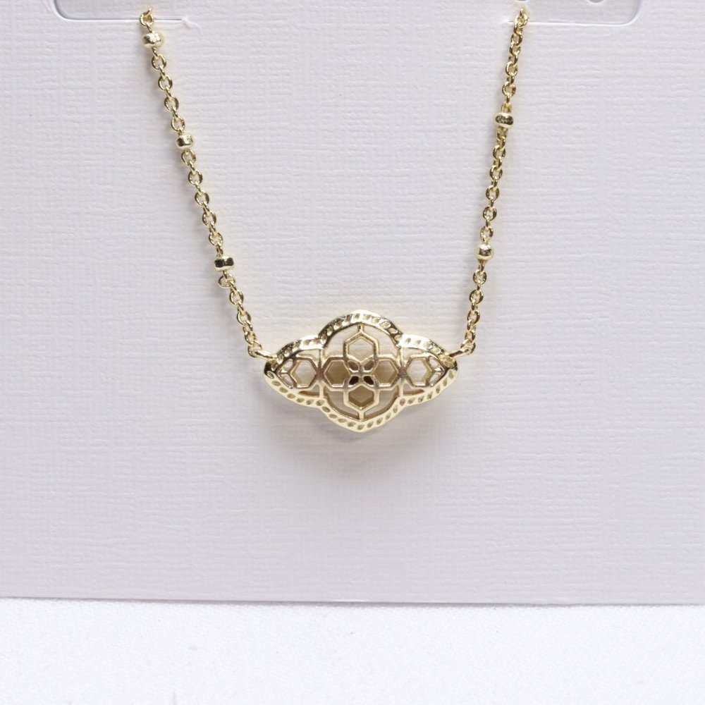 Kendra Scott Gold Tone Abbie Pendant Necklace $58 New - Picture 2 of 3